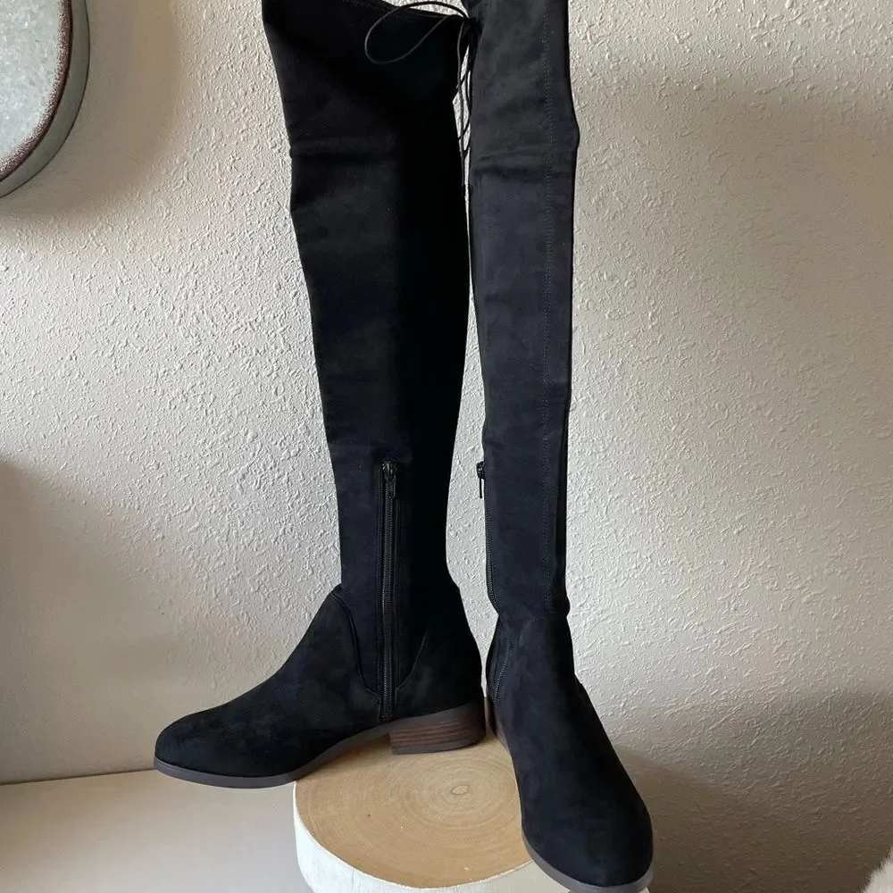 NIB Soul Society Mushroom Black Ravena Knee Boots Size 8M